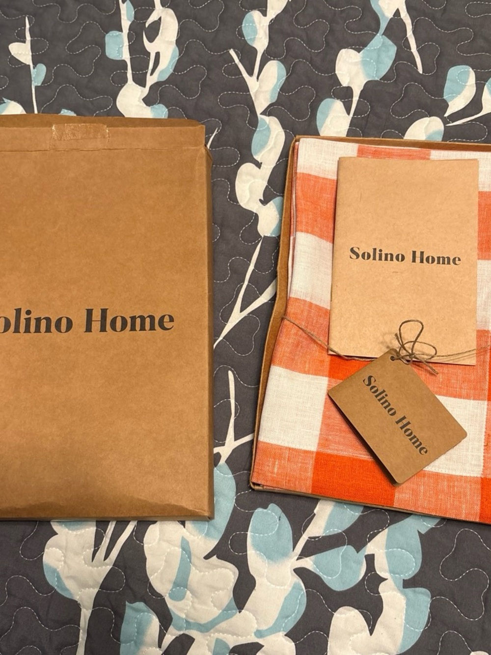 Solino Home Orange and White Check Linen Tablecloth - Solino Home